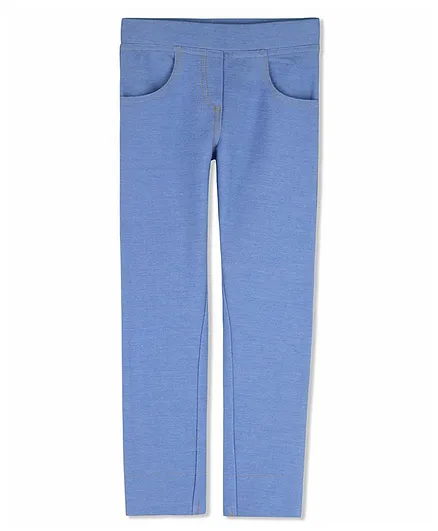Cherry Crumble by Nitt Hyman Solid Full Length Jegging - Blue