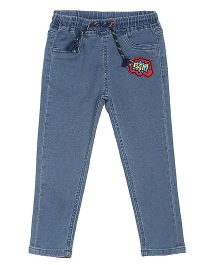 Tales & Stories Full Length Patch Work Joggers - Blue