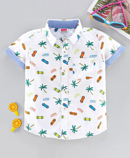Babyhug Half Sleeves Shirt - White