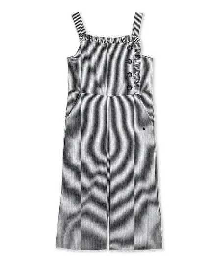 Cherry Crumble by Nitt Hyman Sleeveless Striped Jumpsuit - Black & White