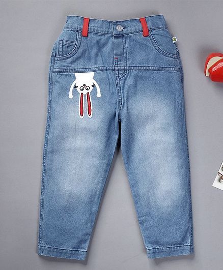 Pranava Organic Cotton Bunny Design Pants - Blue