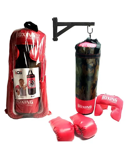 Legends of Sports Boxing Kit with Stand - Red