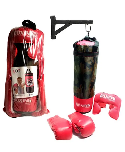 Legends of Sports Boxing Kit with Stand - Red