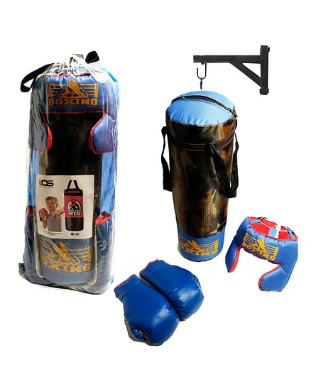 Legends of Sports Boxing Kit with Stand - Blue