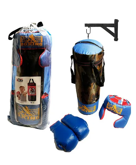 Legends of Sports Boxing Kit with Stand - Blue