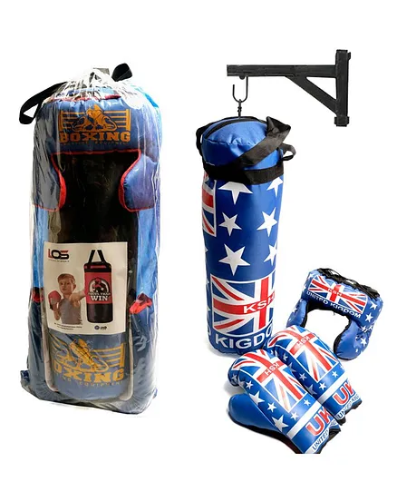 Legends of Sports Boxing Kit with Stand Star Print - Blue