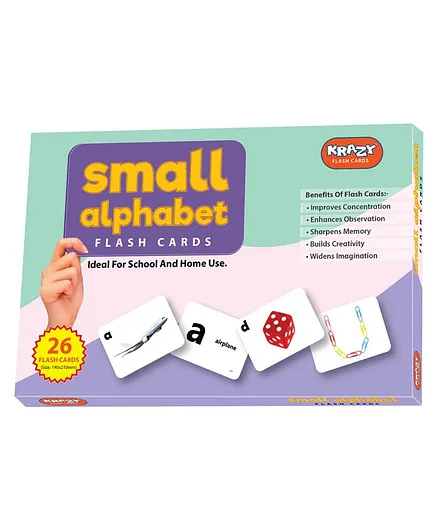 Krazy Small Alphabet Flash Card Pack of 26 - Multicolor