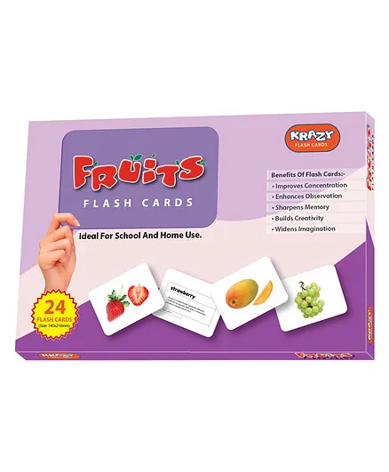 Krazy Early Learning Fruits Educational Flash Card Pack of 24 - Multicolor