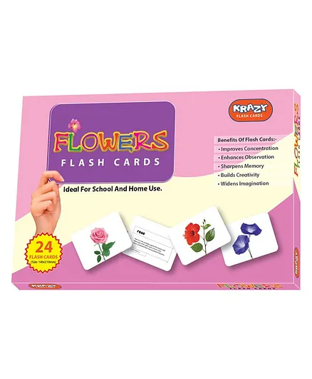Krazy Early Learning Educational Flowers Flash Card Pack of 24 - Multicolor