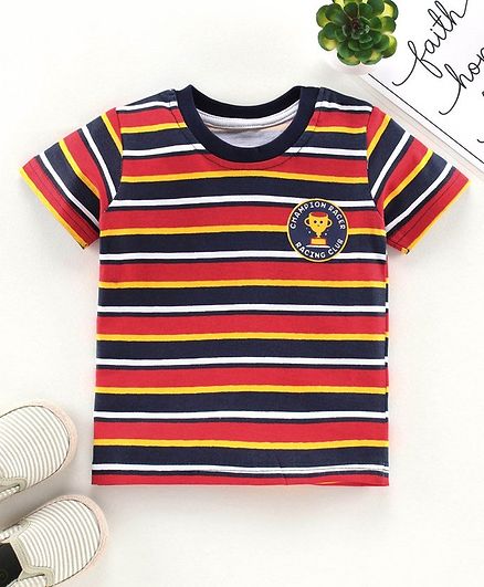 Babyhug Half Sleeves Tee Stripes - Multicolor