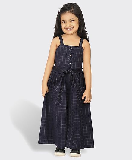Tic Tac Toe Sleeveless Checkered Jumpsuit - Black