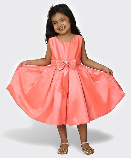 Tic Tac Toe Sleeveless Beaded Neckline Party Dress - Pink