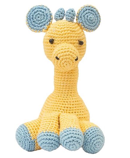 Happy Threads Crochet Giraffe Soft Toy Light Yellow - Height 15.24 cm