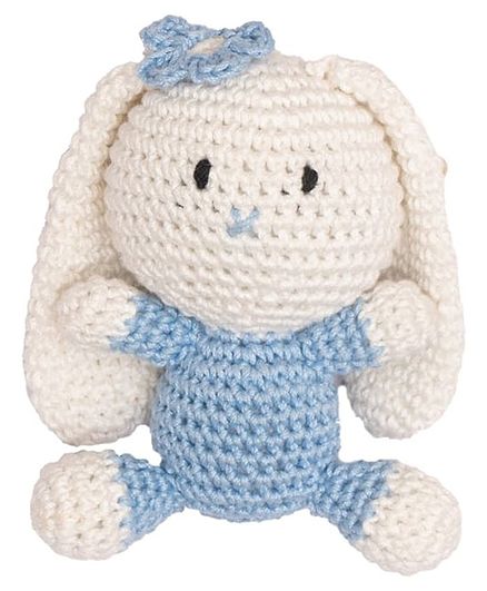 Happy Threads Amigurumi Crochet Soft Toy Furry Bunny Blue - Height 7.62 cm
