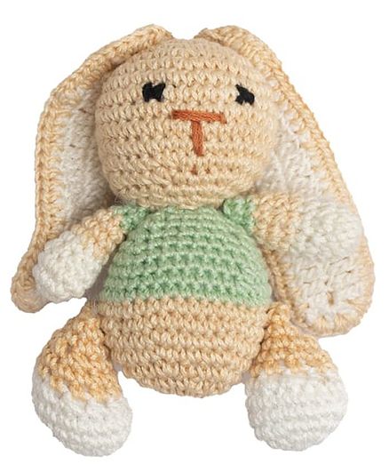 Happy Threads Amigurumi Crochet Soft Toy Cheeky Bunny Beige - Height 8.89 cm