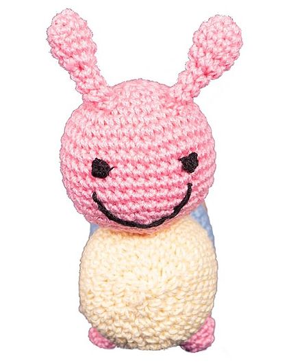 Happy Threads Crochet Caterpillar Soft Toy Pink - Height 8.75 cm