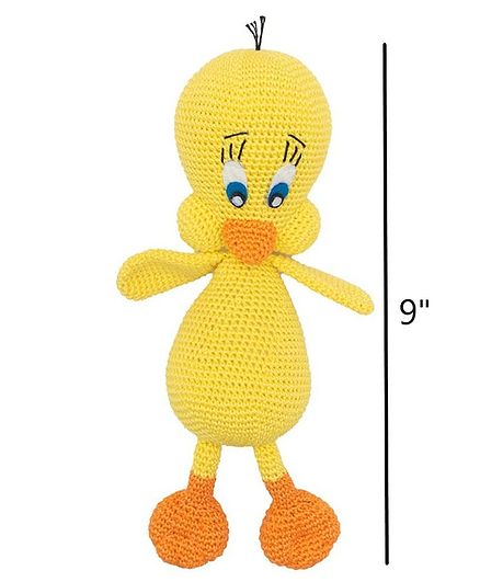 Happy Threads Crochet Tweety Soft Toy Yellow - Height 22.5 cm