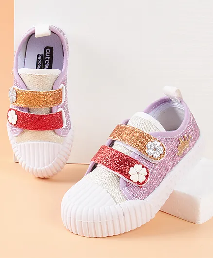 Cute Walk by Babyhug Casual Shoes Glitter Detail - Rose Gold