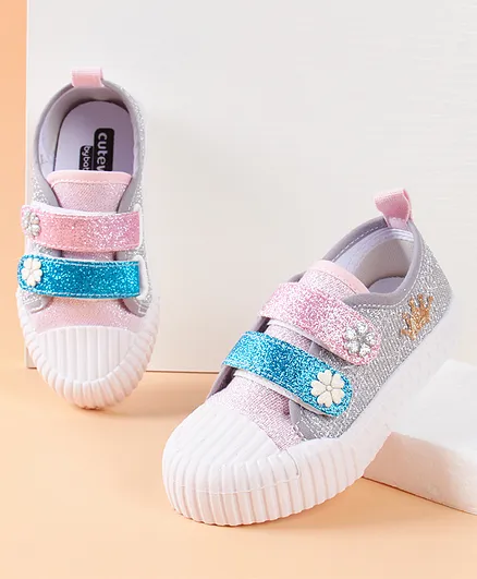 Cute Walk by Babyhug Casual Shoes Glitter Detail - Light Pink
