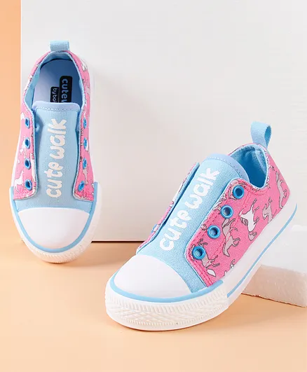 Cute Walk by Babyhug Casual Shoes Unicorn Print - Blue
