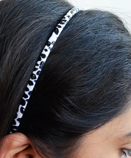 Pretty Ponytails Dalmatian Dog Spots Design Hair Band - Black & White