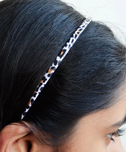 Pretty Ponytails Animal Spots Design Hair Band - Black & Off White