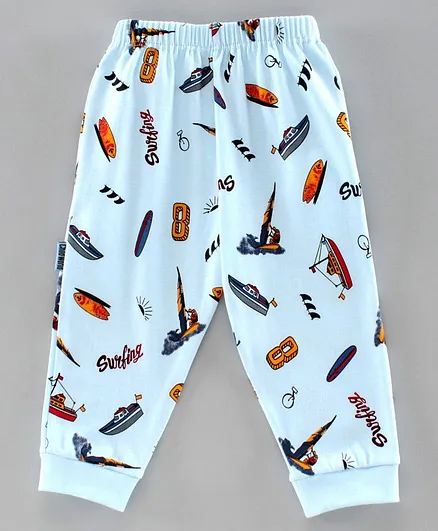 Child World Full Length Lounge Pant Ship Print - Blue