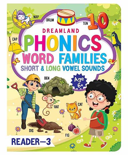 Dreamland Publications Word Families Short and Long Vowel Sounds Phonics Reader 3 - English