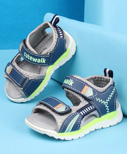 Cute Walk by Babyhug Sandals - Grey Blue