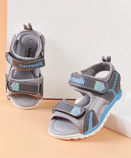 Cute Walk by Babyhug Sandals - Grey Blue