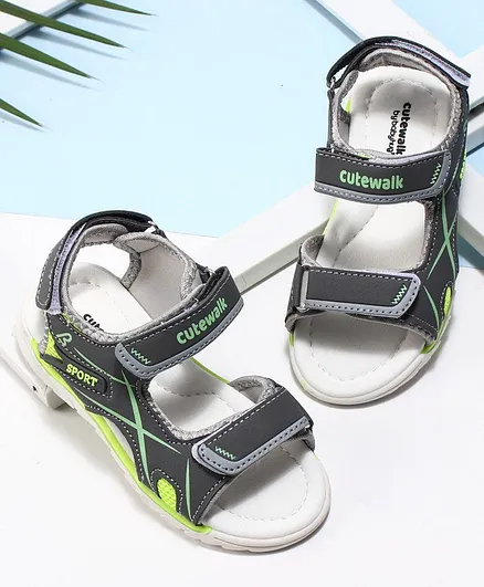 Cute Walk by Babyhug Sandals With Velcro Closure - Grey