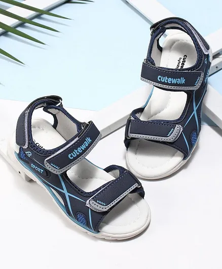 Cute Walk by Babyhug Sandals With Velcro Closure - Blue