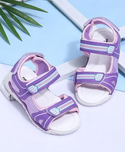 Cute Walk by Babyhug Sandals With Triple Velcro Closure - Purple