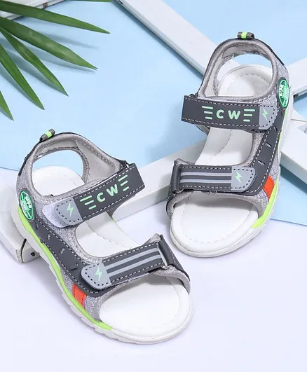 Cute Walk by Babyhug Sandals With Dual Velcro Closure - Dark Grey