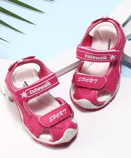 Cute Walk by Babyhug Sandals With Dual Velcro Closure - White