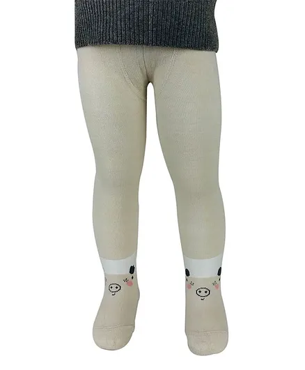 Kidofash Animal Face Design Full Length Stocking - Cream