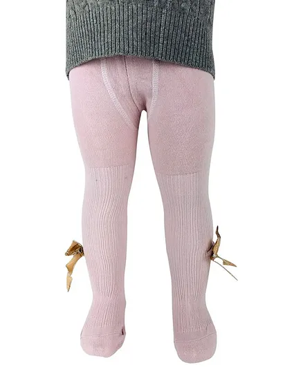 Kidofash Bow Detailed Full Length Stocking - Pink