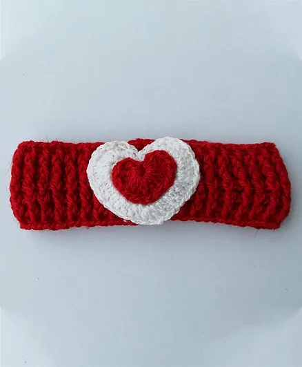 Woonie Handmade Heart Headband - Red