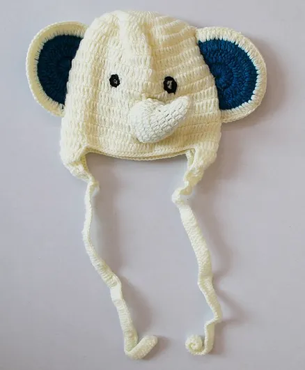 Woonie Handmade Elephant Cap - White