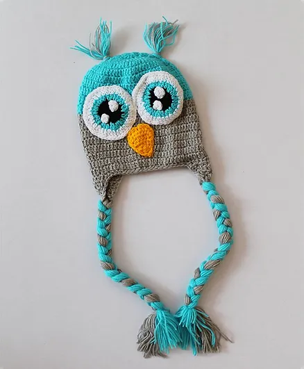 Woonie Handmade Owl Cap - Blue