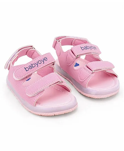 Babyoye Sandals With Dual Velcro Closure - Pink