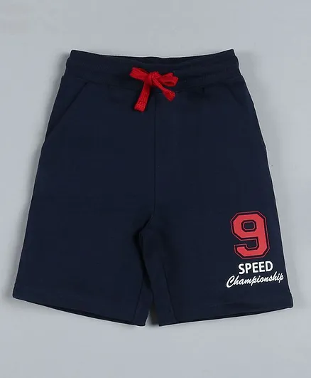 Plum Tree Number Print Shorts - Navy Blue