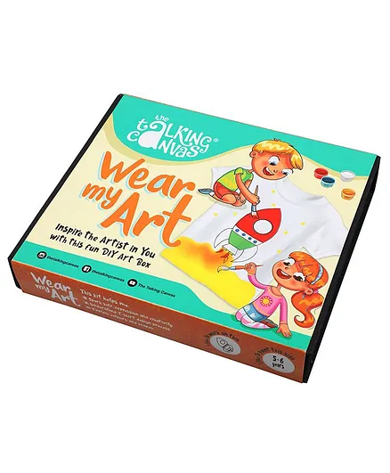 The Talking Canvas DIY T-Shirt Rocket Stencil Painting Kit - Multicolor