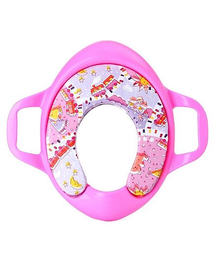 Babyhug Cushioned Potty Training Seat With Handle - Pink