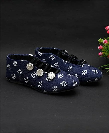 Little Palz Printed Mojari - Blue