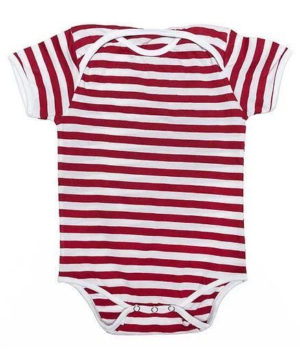 Toddler Tales Half Sleeves Stripes Onesie - Red