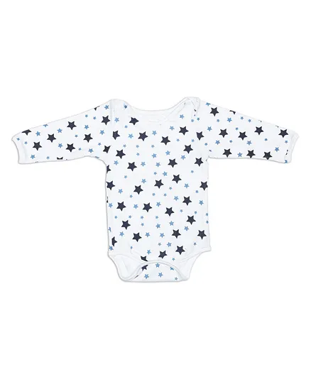Toddler Tales Star Full Sleeves Onesie - White