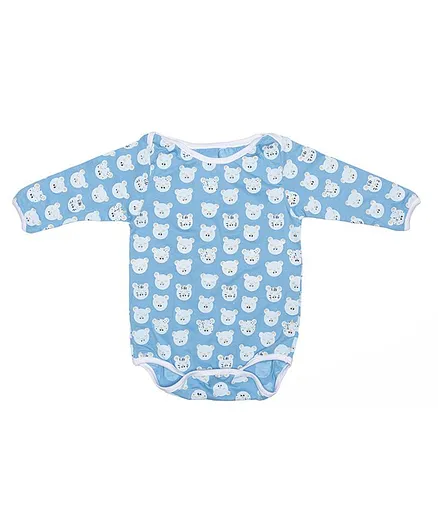 Toddler Tales Catface Full Sleeves Onesie - Sky Blue