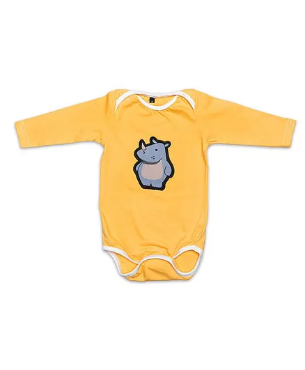 Toddler Tales Rhino Full Sleeves Onesie - Chrome Yellow