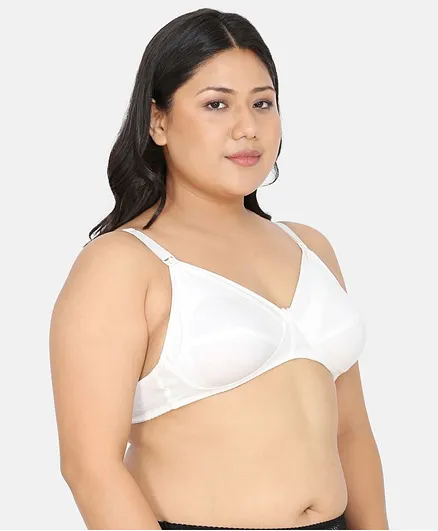 MAMMA PRESTO Full Coverage Non Padded Solid Maternity Bra - White